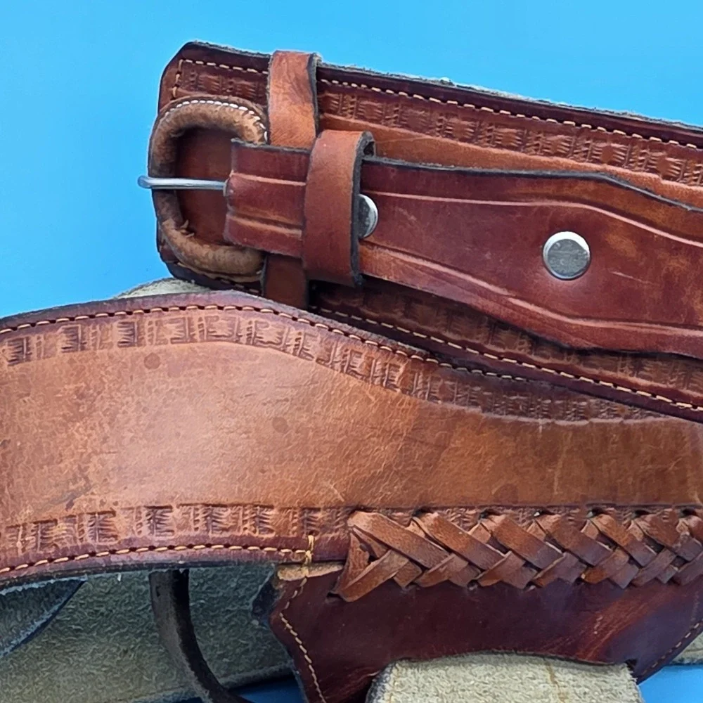 Leather Gun Belt And Holster Deer 42